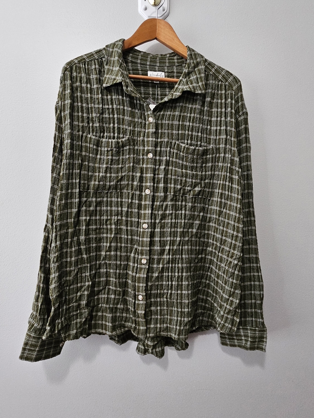 Wonderly Olive Plaid Button-Down Shirt